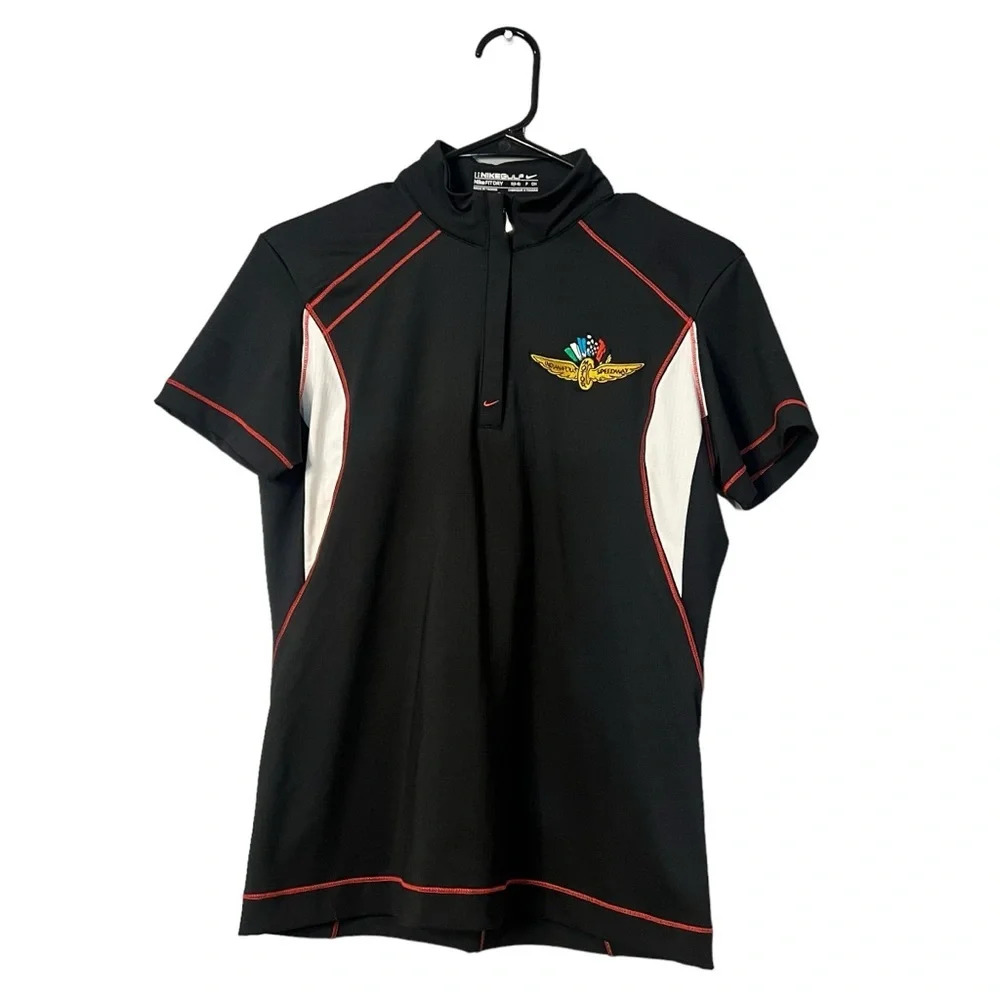 Nike Women's Small Black Embroidered Indianapolis Speedway Short Sleeve Polo
